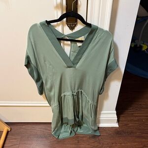 Elegant Green Women's silk romper